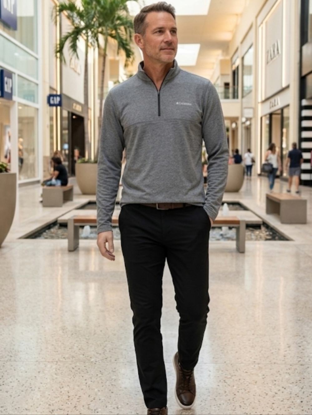 Columbia Grey Quarter-Zip Pullover